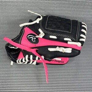 Rawlings 9” Youth Players Series Baseball Glove Pink & Black RHT Model PL91PB